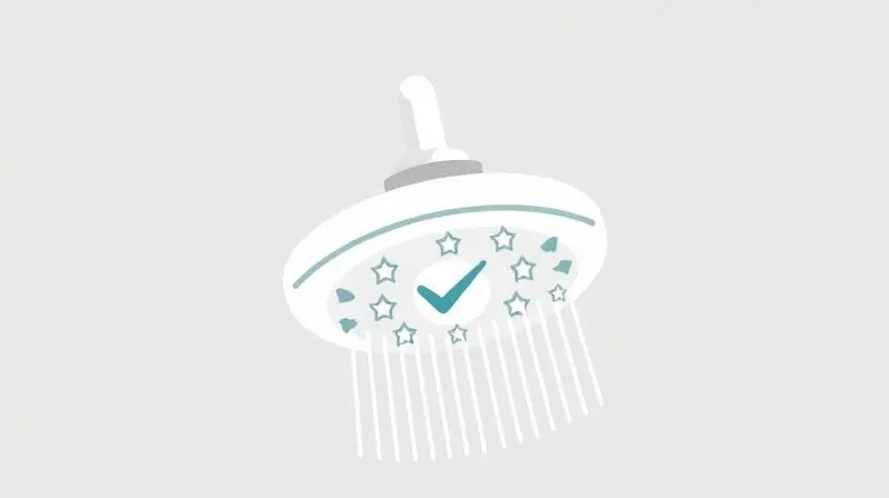 Ícone de qualidade e aprovação para um chuveiro, simbolizando uma análise positiva e confiabilidade.