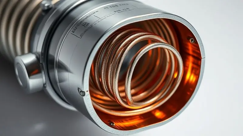 Corte transversal de uma resistência de chuveiro blindada, mostrando o revestimento metálico protetor que garante maior durabilidade e segurança.