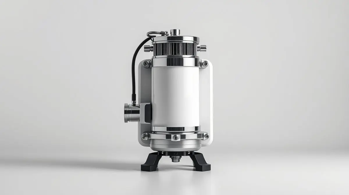 Pressurizador de água residencial moderno sobre um fundo limpo, equipamento ideal para aumentar a pressão do chuveiro em casa.