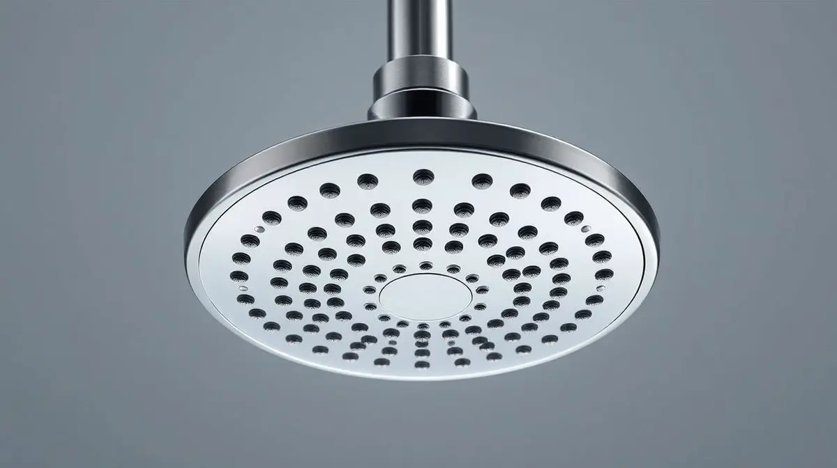 Chuveiro elétrico moderno e elegante em destaque, com iluminação de estúdio profissional, realçando design e funcionalidade para um banho confortável.