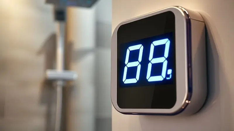 Imagem conceitual de um medidor de eletricidade moderno para ilustrar o consumo de energia de um chuveiro elétrico e a importância da potência.