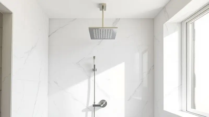 Imagem de um banheiro moderno e bem projetado com o chuveiro Acqua Duo instalado, representando um bom investimento para a casa como veredito final.