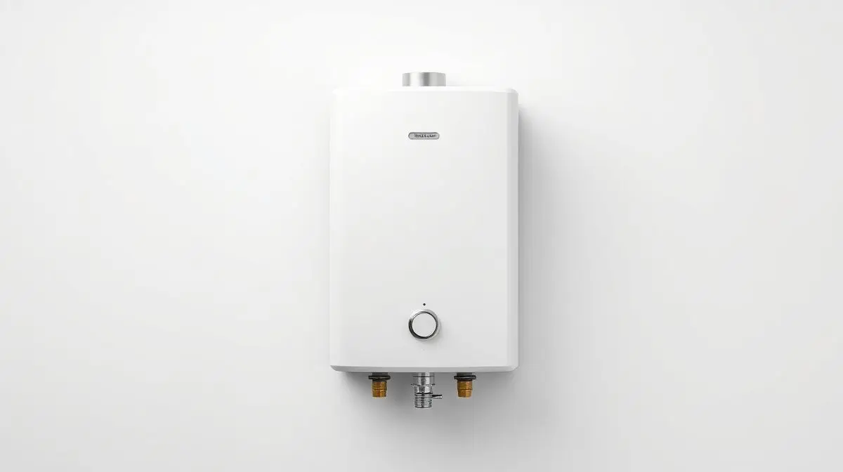 Aquecedor elétrico Lorenzetti Versátil branco instalado em uma parede de azulejos de um banheiro moderno, pronto para fornecer água quente.