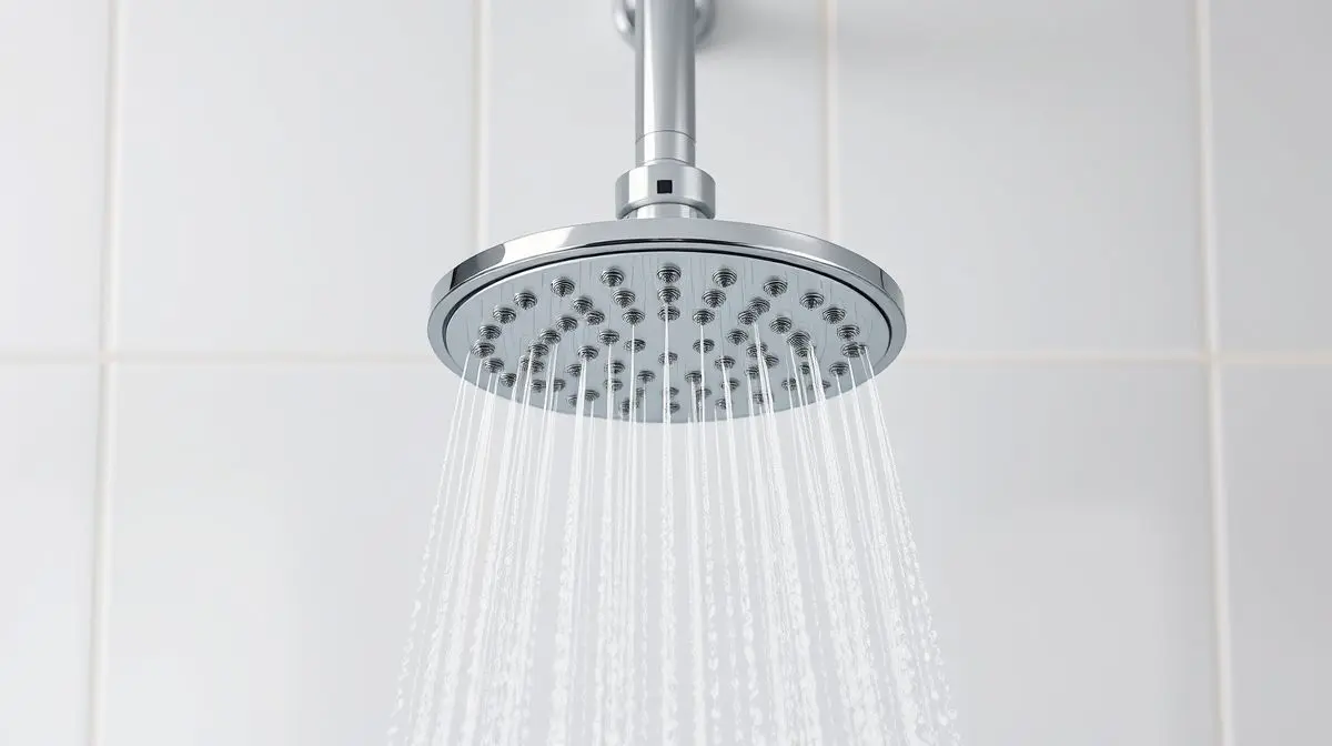 Ducha Lorenzetti Fashion instalada em um banheiro moderno, destacando seu design elegante e acabamento cromado em um fundo neutro.